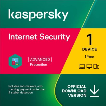 Kaspersky Internet Security 2023 | 1 Dispozitiv | 1 an | PC/Mac/Android | Antivirus și VPN securizat |Cod online